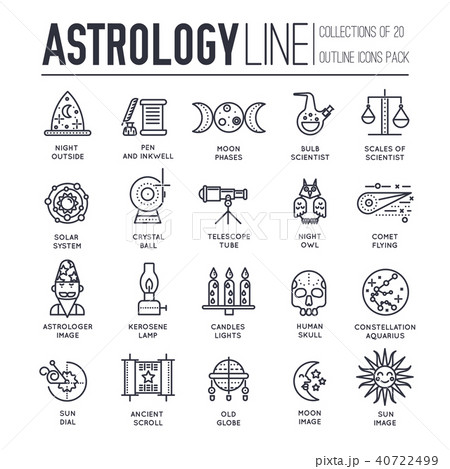 Astrology house thin line icons design set 40722499