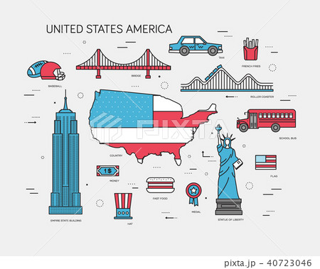 Country USA travel vacation guide of goods, places 40723046