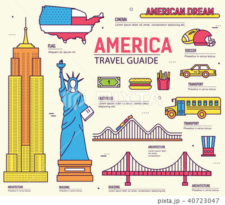 Country USA travel vacation guide of goods, places 40723047