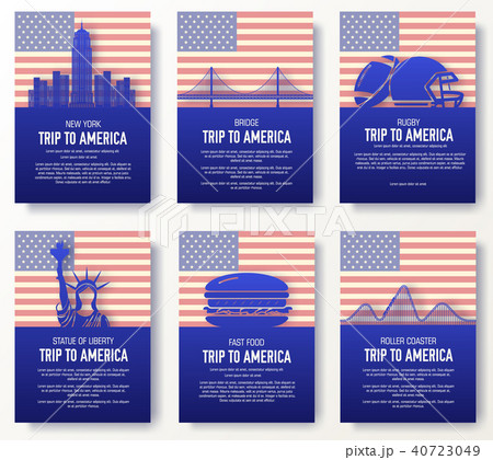 Set of USA country ornament illustration concept. 40723049