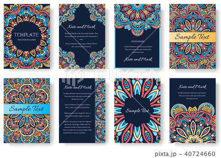 Set of old Ramadan Kareem flyer pages ornament   40724660