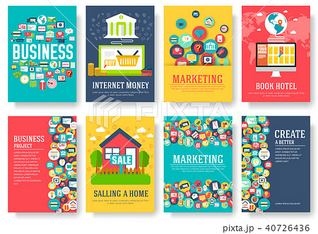 Business elements cards set. Marketing template 40726436