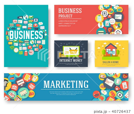 Business elements cards set. Marketing template  40726437