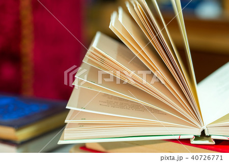Open book on table. Back to school. Copy space Open book on table. Back to school. Copy space 40726771
