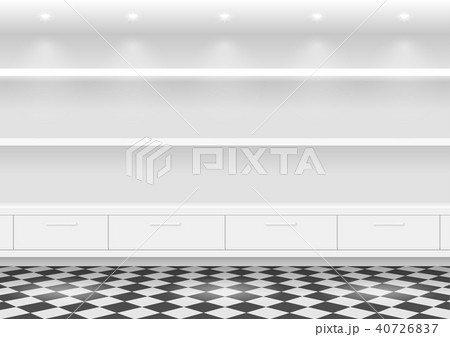White shelves for products White shelves for products 40726837