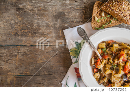Vegetable stew with Italian herbs in a rustic styl 40727292
