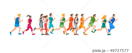 Cartoon Jogging Characters People. Vector Cartoon Jogging Characters People. Vector 40727577