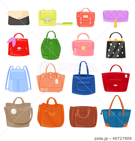 Woman bag vector girls handbag or purse and shopping-bag or clutch from fashion store illustration 40727909