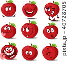 Apple set  flat design cute cartoon  vector 40728705