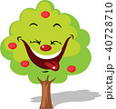 funny apple tree smiling character flat design 40728710