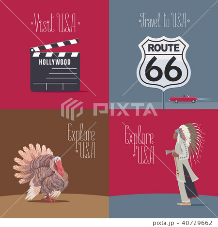Set of vector illustrations with USA symbols 40729662