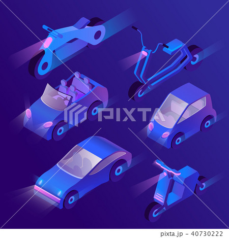 Vector 3d isometric urban transportation with headlights 40730222