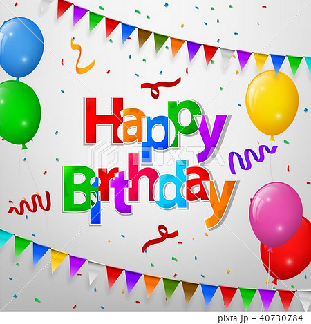 Happy Birthday greeting card with balloons 40730784
