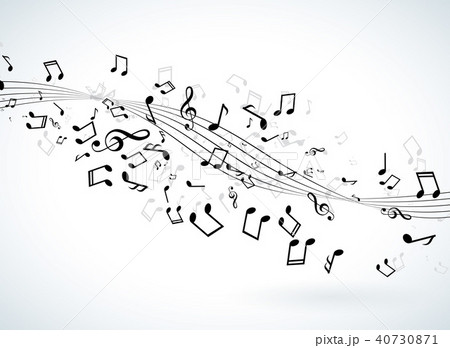 Music illustration with falling notes on white... - Stock Illustration  [40730871] - PIXTA