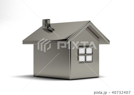 Silver House Real Estate. 3D Rendering Illustration 40732407