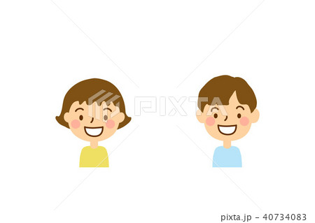 小学生園児１開口笑顔胸上 40734083