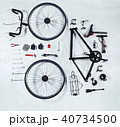 bicycle parts on white rustic background 40734500
