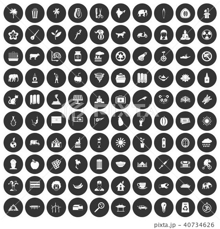 100 elephant icons set black circle 100 elephant icons set black circle 40734626