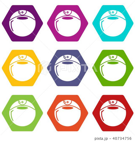 Perfume bottle round icons set 9 vector Perfume bottle round icons set 9 vector 40734756