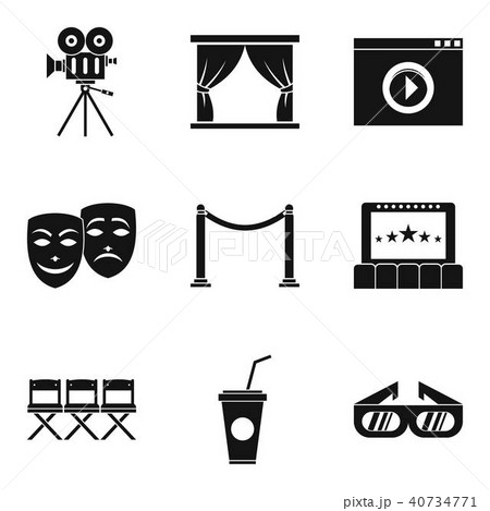 Video device icons set, simple style Video device icons set, simple style 40734771