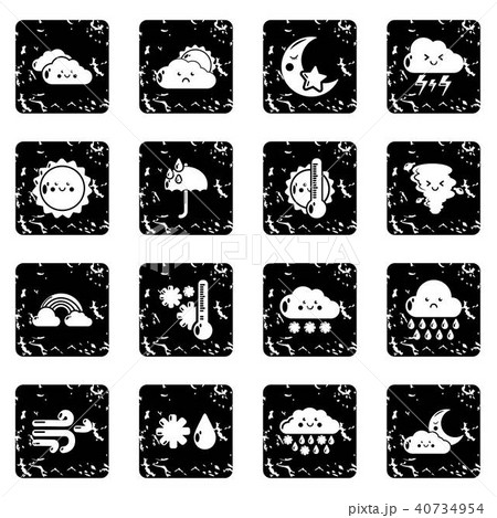 Weater icons set grunge vector Weater icons set grunge vector 40734954