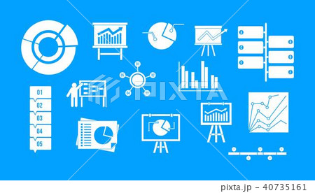 Diagram icon blue set vector Diagram icon blue set vector 40735161