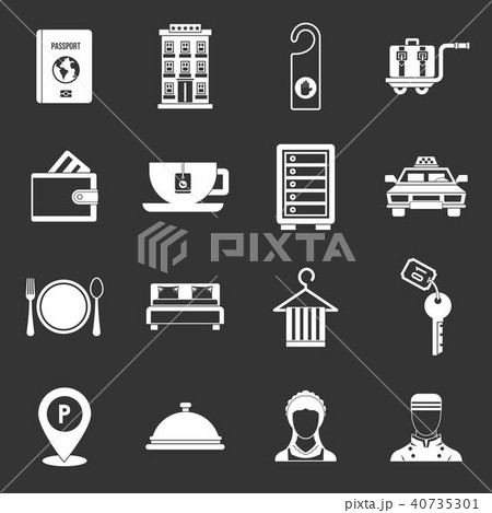 Hotel icons set grey vector Hotel icons set grey vector 40735301