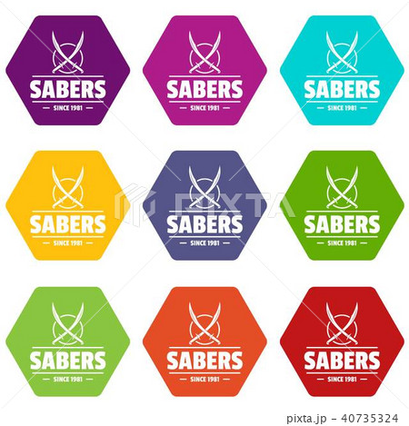 Saber icons set 9 vectorのイラスト素材 [40735324] - PIXTA