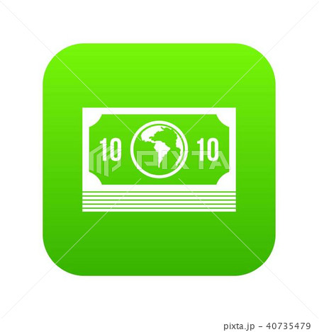 Money stack icon digital green 40735479