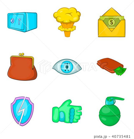 Gross carelessness icons set, cartoon style 40735481