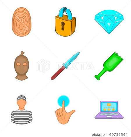 Malpractice icons set, cartoon style Malpractice icons set, cartoon style 40735544