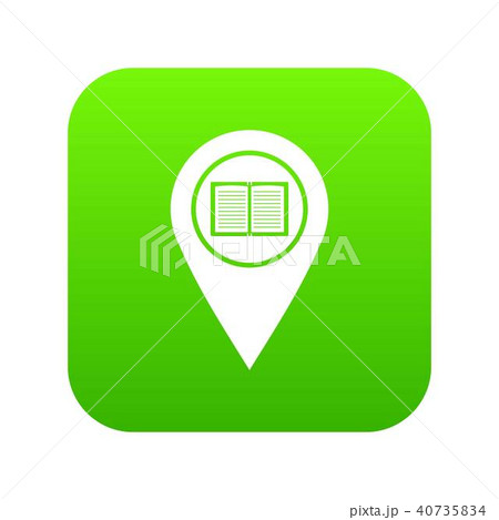 Map pointer with book icon digital green 40735834