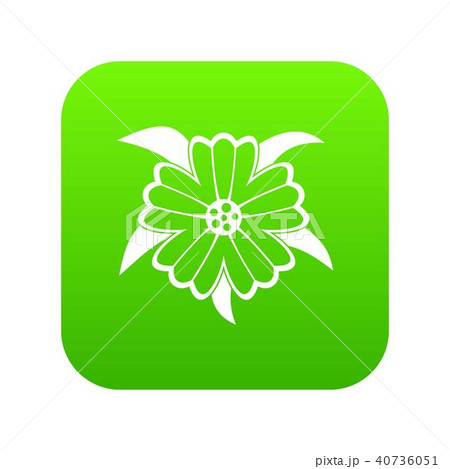 Flower icon digital green 40736051