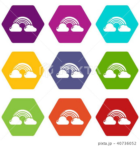 Rainbow icons set 9 vector 40736052