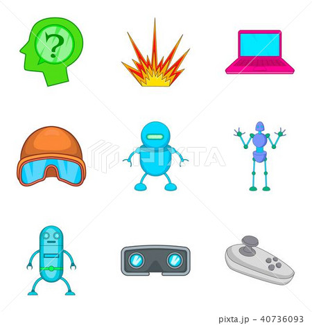 Video showing icons set, cartoon style Video showing icons set, cartoon style 40736093