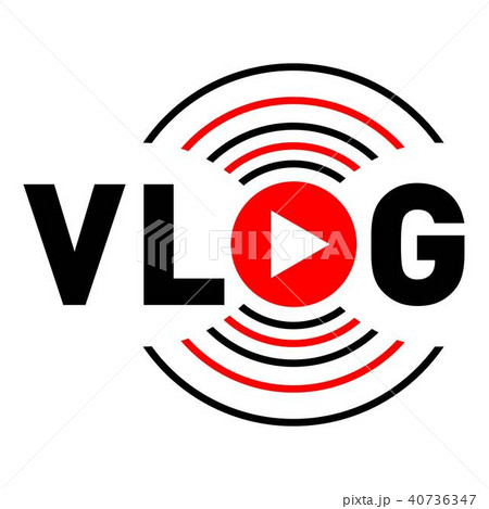 Vlog communication logo, flat style 40736347