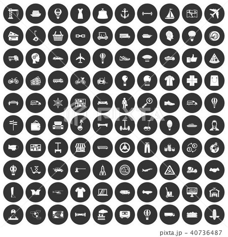 100 logistics icons set black circle 100 logistics icons set black circle 40736487