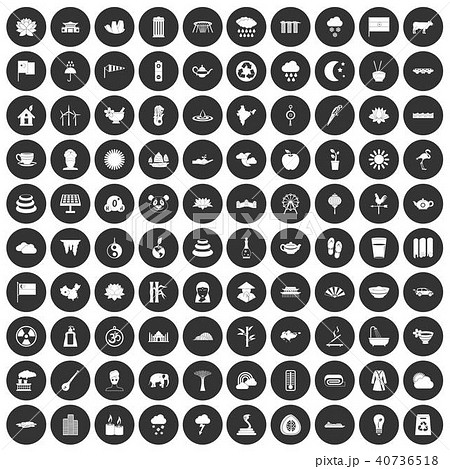 100 lotus icons set black circle 100 lotus icons set black circle 40736518