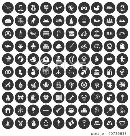 100 baby icons set black circle 100 baby icons set black circle 40736633