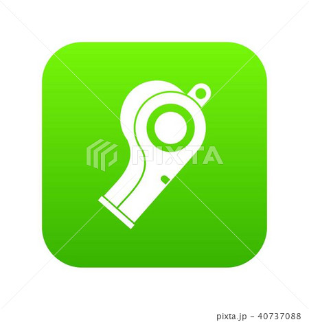 Sport whistle icon digital green 40737088