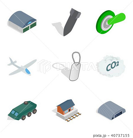 Military violence icons set, isometric style 40737155