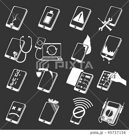 Repair phones fix icons set grey vector 40737156