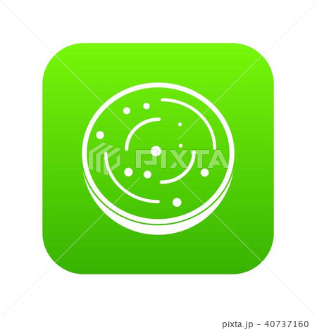 Slice of sausage icon digital green 40737160