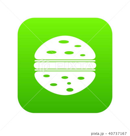 Burger icon digital green 40737167