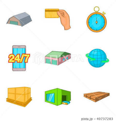 Repository icons set, cartoon style 40737283