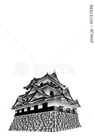 日本の城現存天守彦根城白黒 日本の城現存天守彦根城白黒 40737698