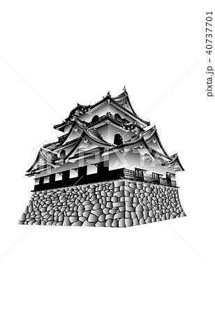 日本の城現存天守彦根城白黒 日本の城現存天守彦根城白黒 40737701
