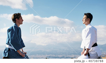 武道イメージ　富士山　柔道　外国人 40738788
