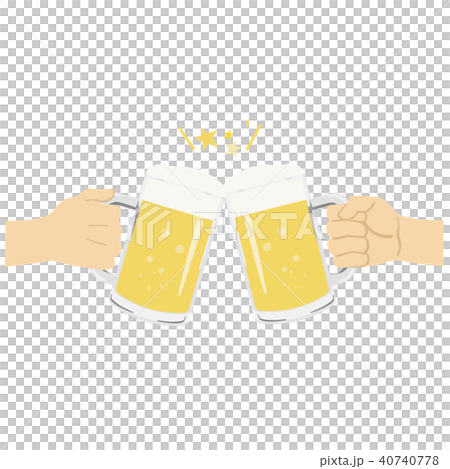 ビール 乾杯 イラスト2のイラスト素材