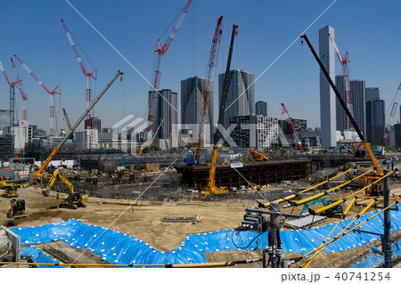 都市風景 東京 晴海フラッグ 2020東京五輪選手村 建設現場 2018年5月 都市風景 東京 晴海フラッグ 2020東京五輪選手村 建設現場 2018年5月 40741254